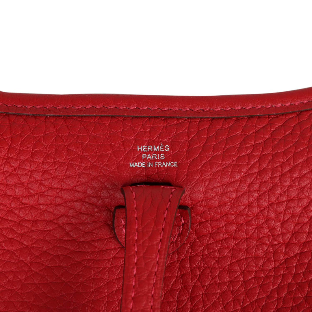 Top quality Hermes Evelyne TPM Rouge Piment Clemence Palladium Hardware