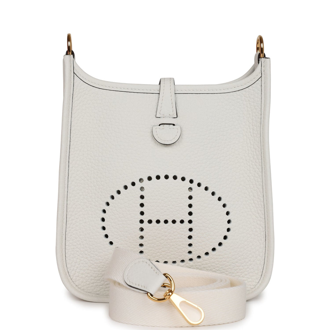 Top quality Hermes Evelyne TPM New White Clemence Gold Hardware