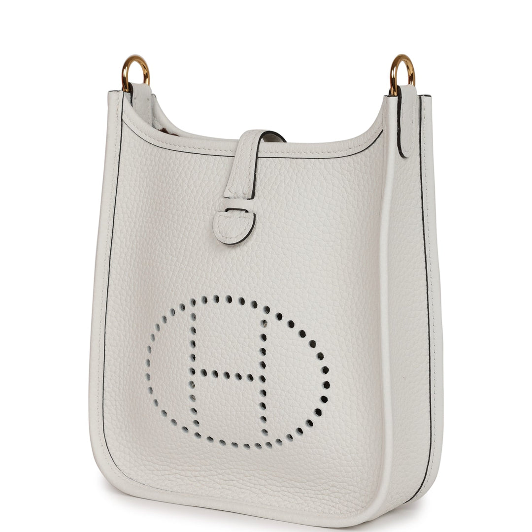 Top quality Hermes Evelyne TPM New White Clemence Gold Hardware