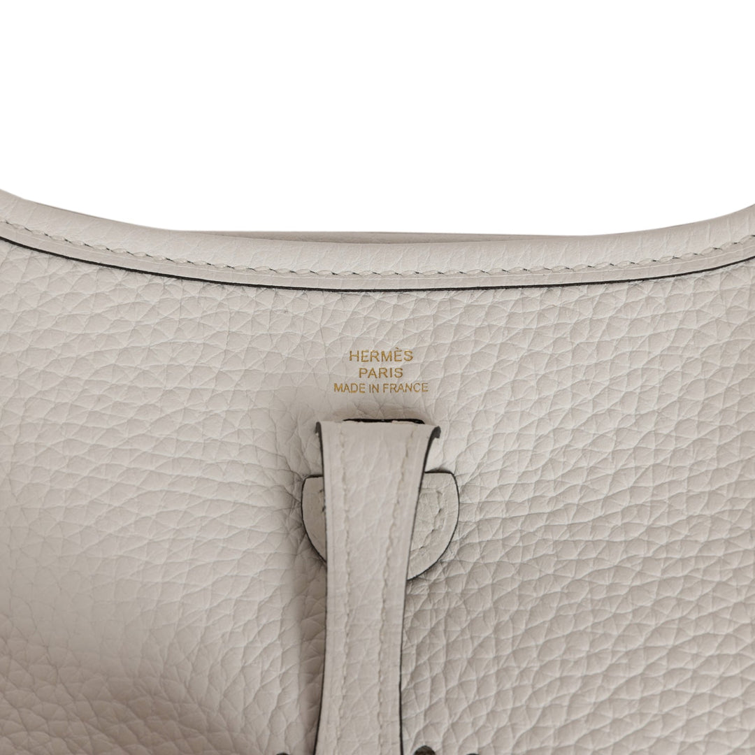 Top quality Hermes Evelyne TPM New White Clemence Gold Hardware