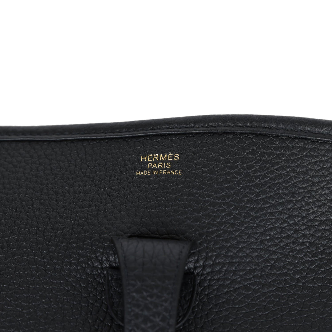 Hermes Evelyne PM Black Clemence Gold Hardware