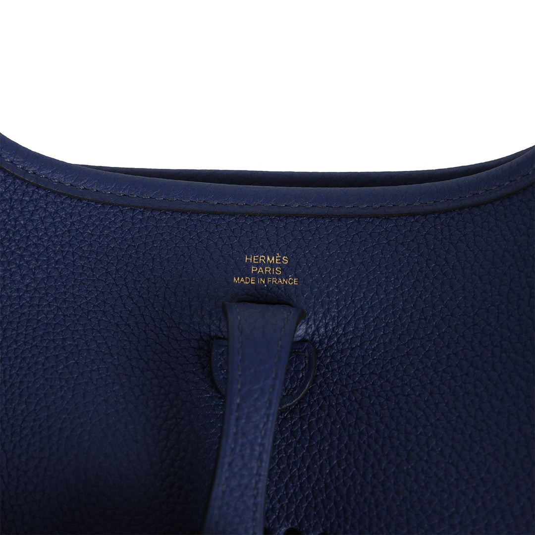 Hermes Evelyne TPM Bleu Saphir Taurillon Maurice Gold Hardware