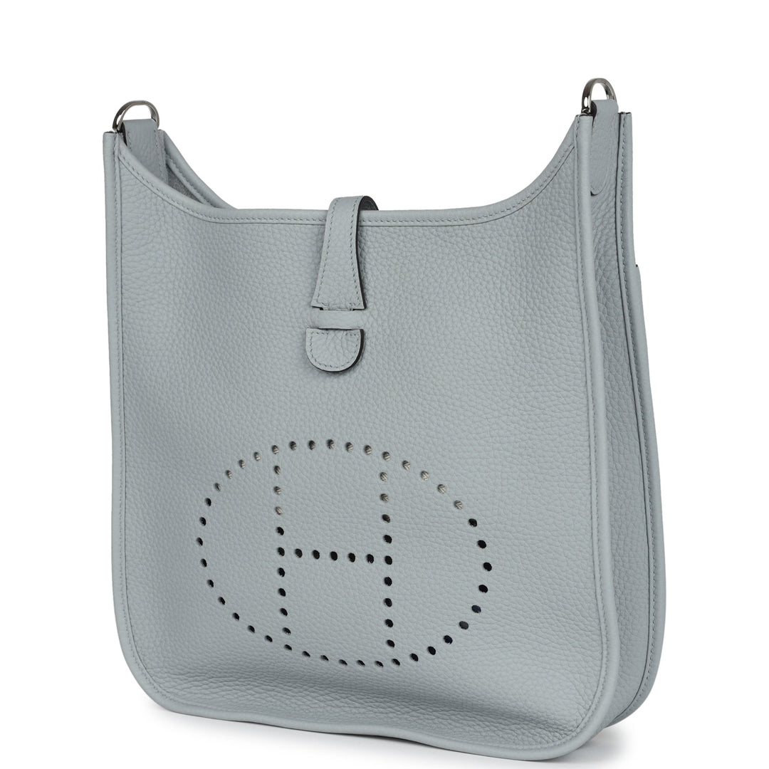 Hermes Evelyne III PM Bleu Glacier Clemence Palladium Hardware