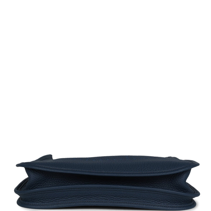 Hermes Evelyne III PM Bleu De Prusse Clemence Palladium Hardware