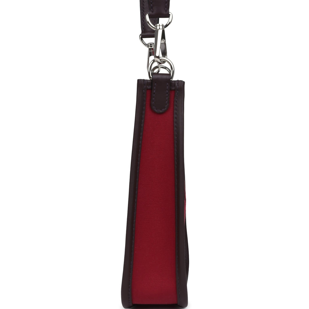 Hermes Neo Evelyne TPM Rubis Officier Canvas and Rouge Sellier Swift Palladium Hardware