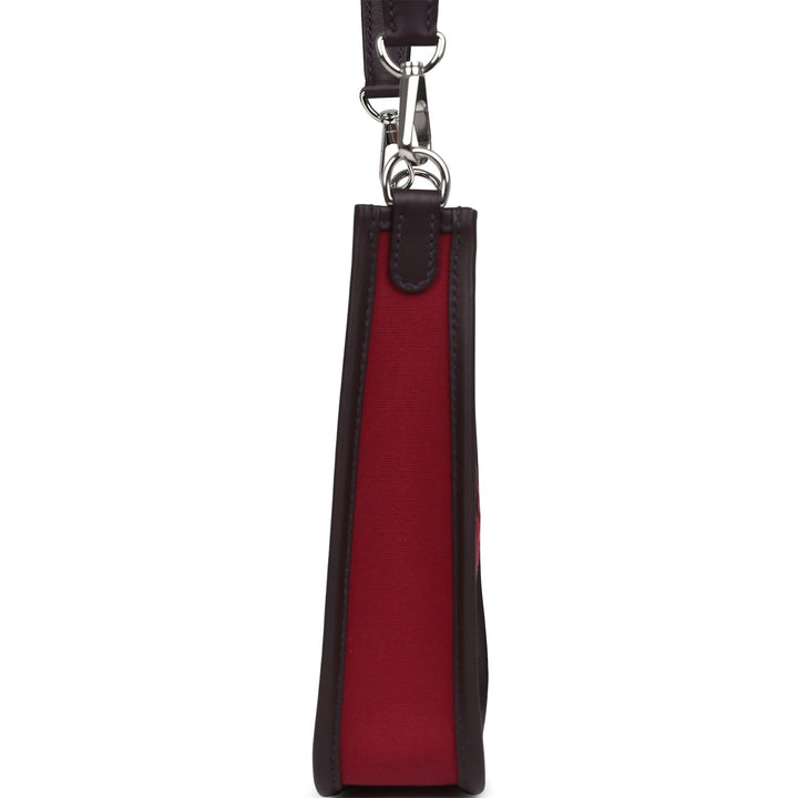 Hermes Neo Evelyne TPM Rubis Officier Canvas and Rouge Sellier Swift Palladium Hardware