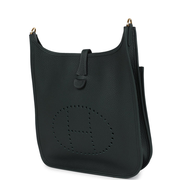 Hermes Evelyne III PM Vert Fonce Clemence Gold Hardware