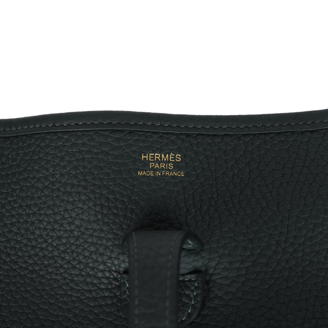 Hermes Evelyne III PM Vert Fonce Clemence Gold Hardware