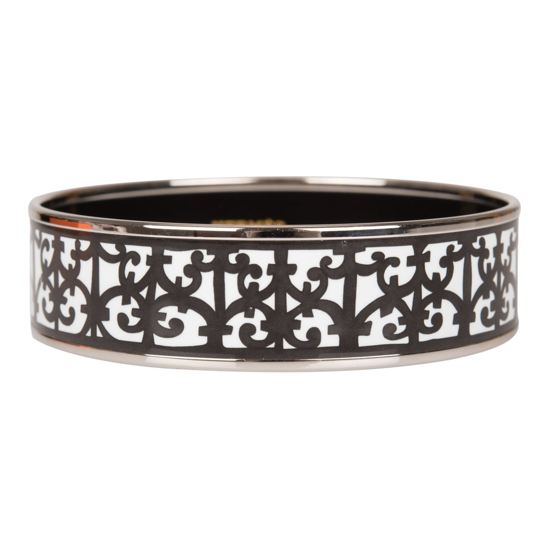 Top quality Hermes "Balcons du Guadalquivir Cloisonne" Wide Printed Enamel Bracelet GM (70) (  - Excellent)