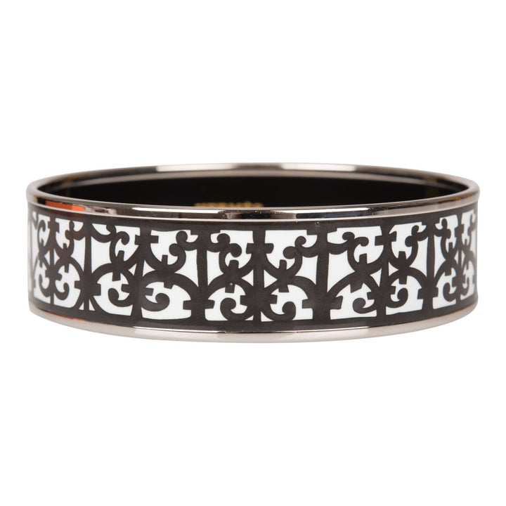 Top quality Hermes "Balcons du Guadalquivir Cloisonne" Wide Printed Enamel Bracelet GM (70) (  - Excellent)