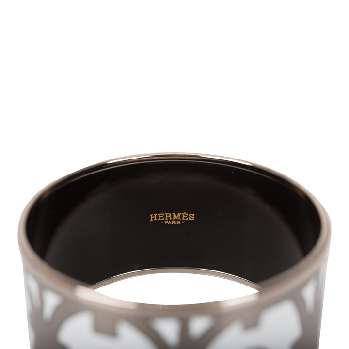 Top quality Hermes "Balcons du Guadalquivir Cloisonne" Extra Wide Printed Enamel Bracelet PM (65) (  - Excellent)