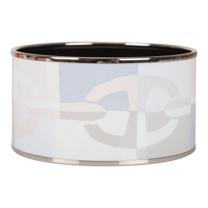 Top quality Hermes "Optique Chain d'Ancre" Extra Wide Printed Enamel Bracelet PM (65) (  - Excellent)
