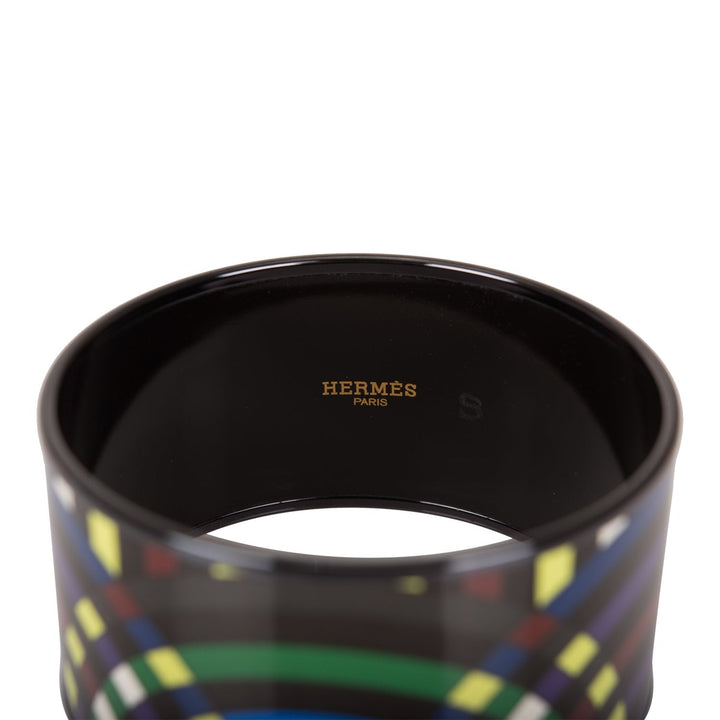 Top quality Hermes "Multicolor Circles" Extra Wide Printed Enamel Bracelet PM (65) ( )