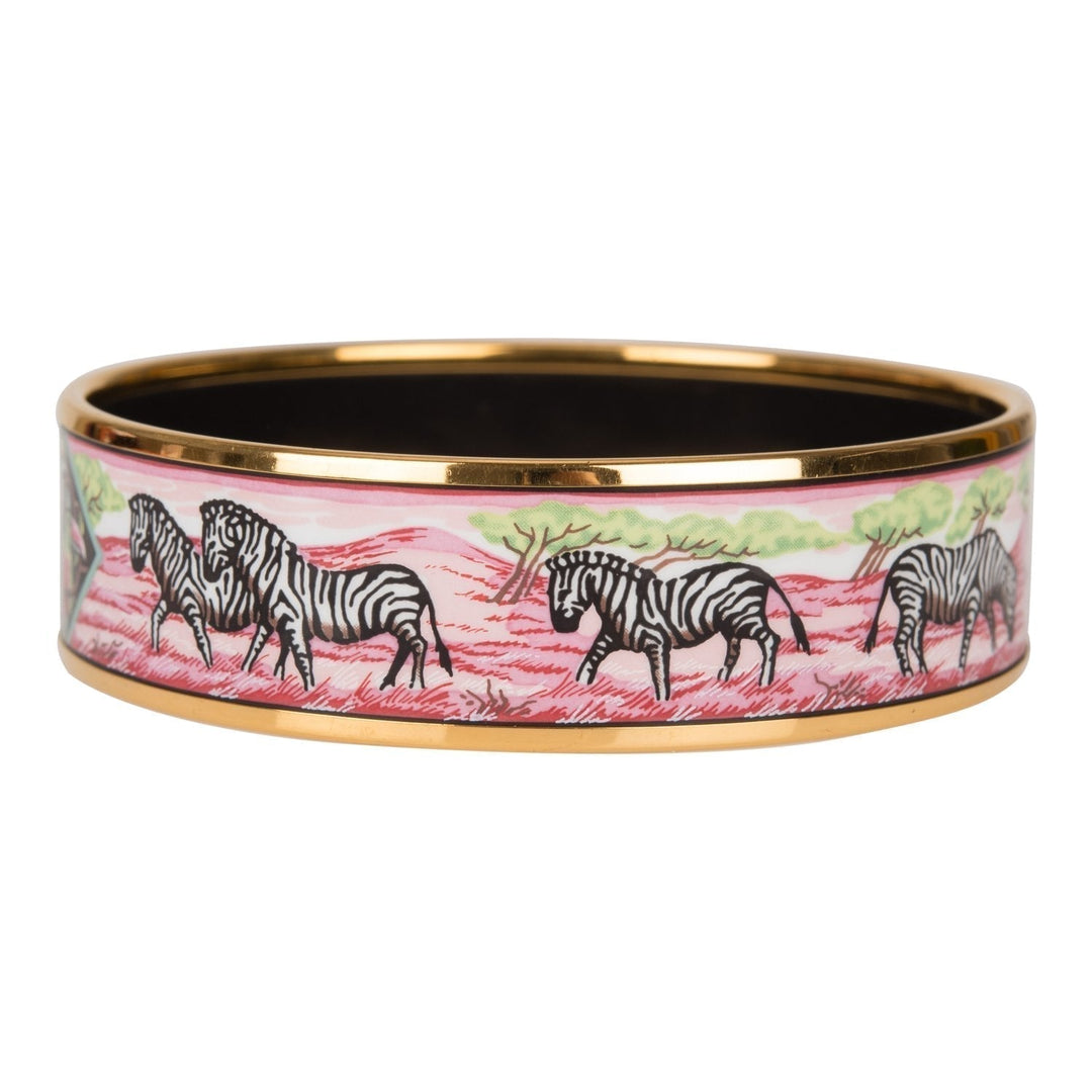 Top quality Hermes "Zebras" Wide Printed Enamel Bracelet GM (70) (  - Excellent)