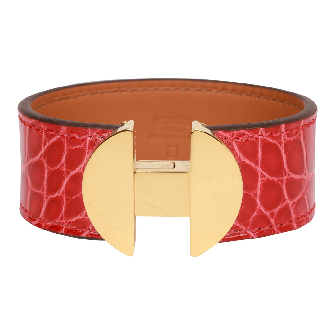Top quality Hermes Braise Alligator 2002 H Bracelet GHW