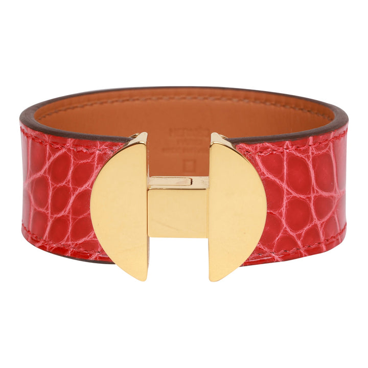 Top quality Hermes Braise Alligator 2002 H Bracelet GHW