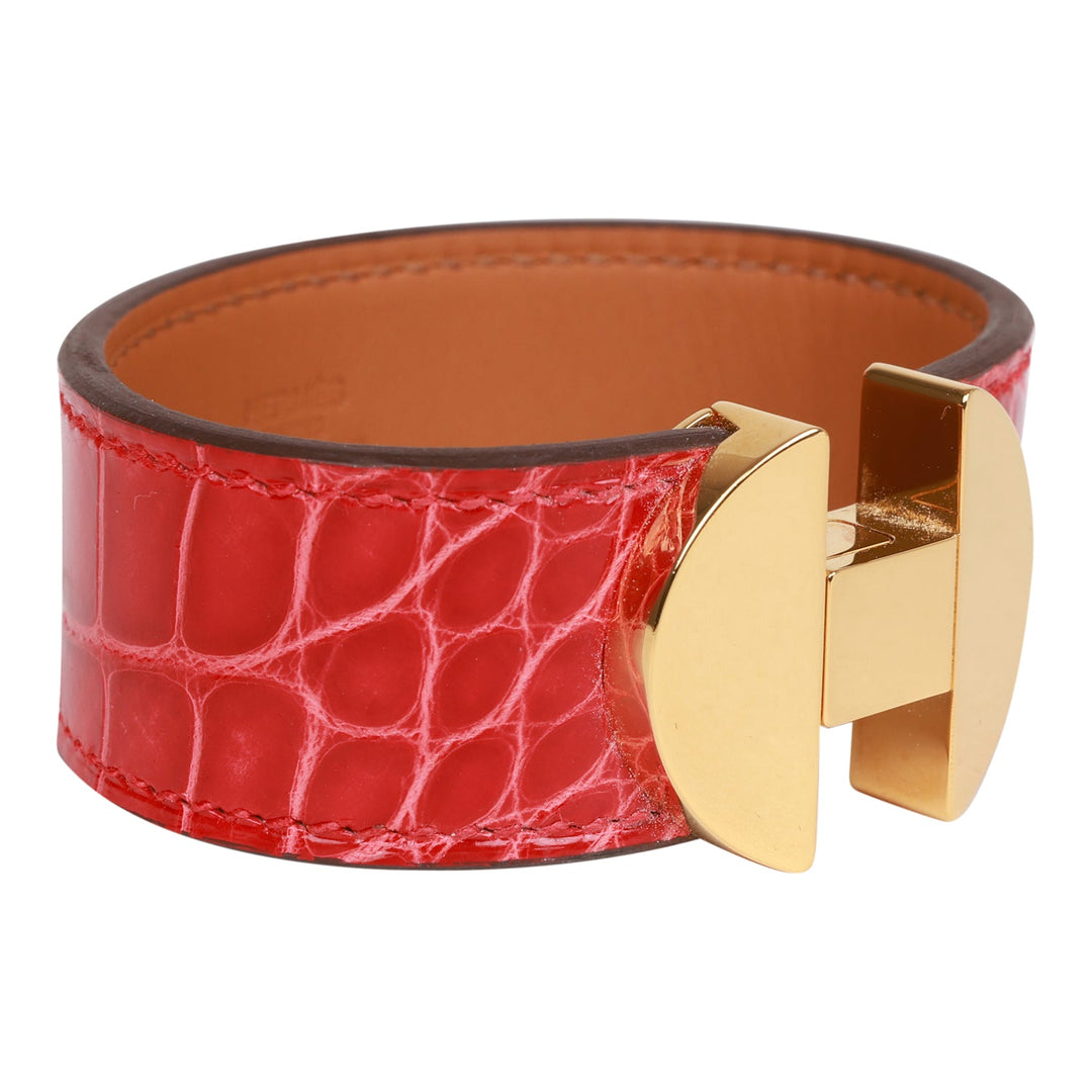 Top quality Hermes Braise Alligator 2002 H Bracelet GHW