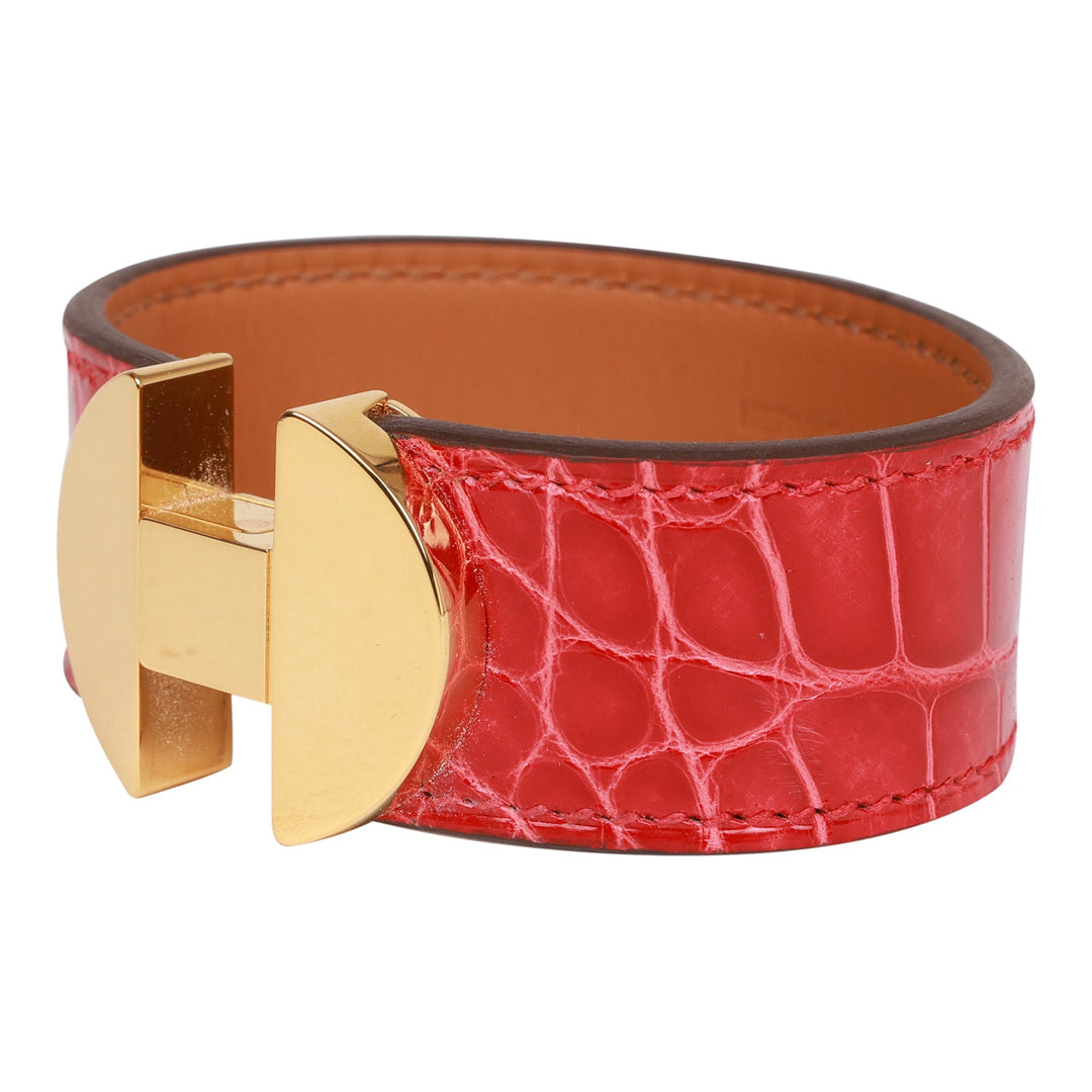 Top quality Hermes Braise Alligator 2002 H Bracelet GHW