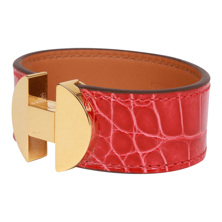 Top quality Hermes Braise Alligator 2002 H Bracelet GHW