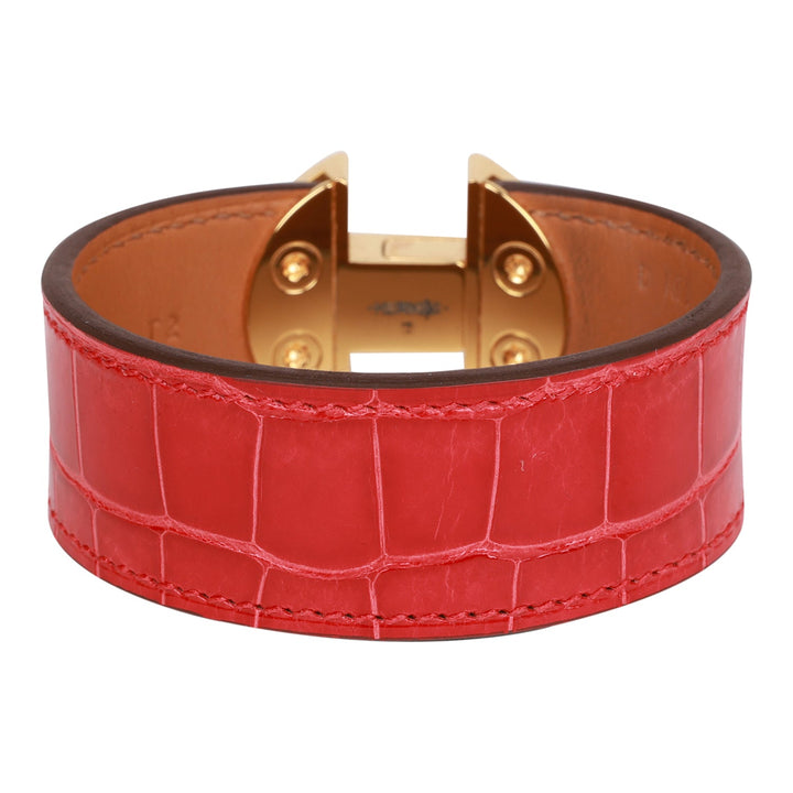 Top quality Hermes Braise Alligator 2002 H Bracelet GHW