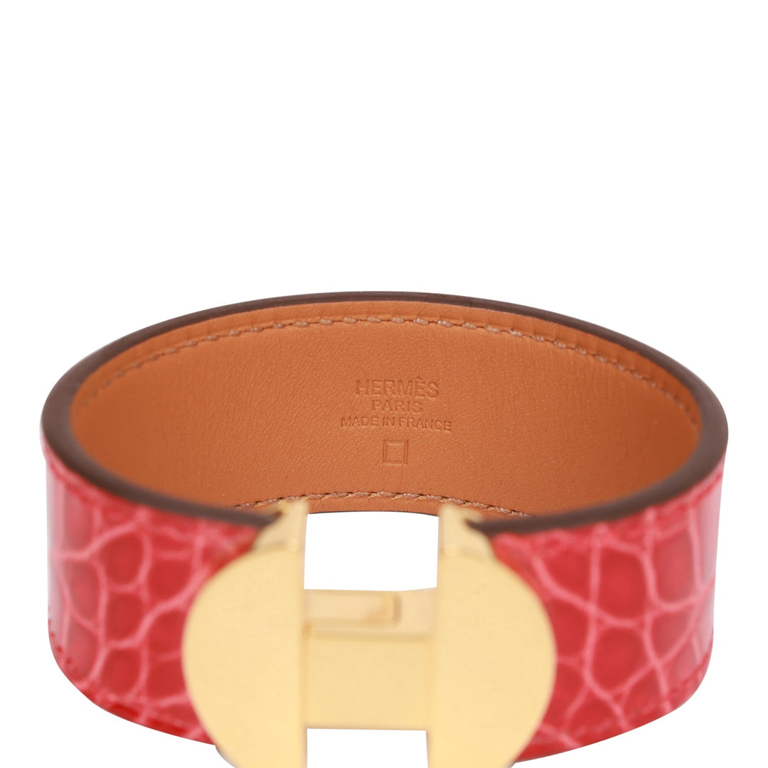 Top quality Hermes Braise Alligator 2002 H Bracelet GHW