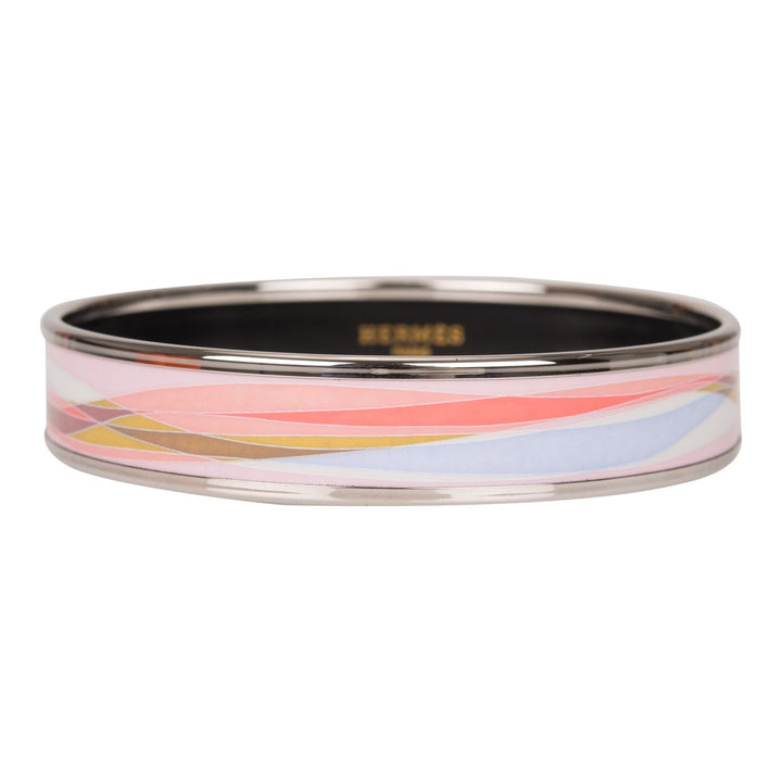 Top quality Hermes "Abstract Wave" Narrow Printed Enamel Bracelet PM (65) ( )