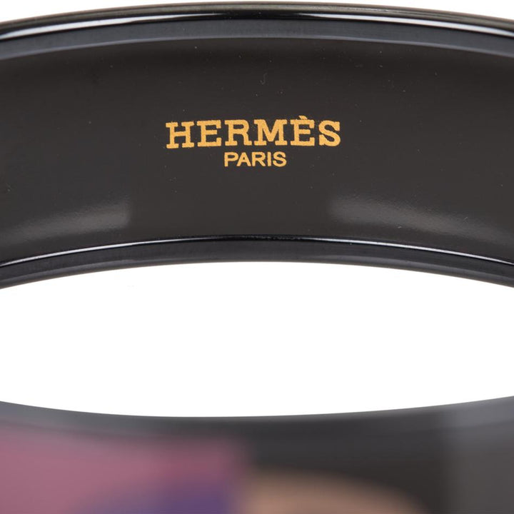 Top quality Hermes "Optique Chain d'Ancre" Wide Printed Enamel Bracelet PM (65)