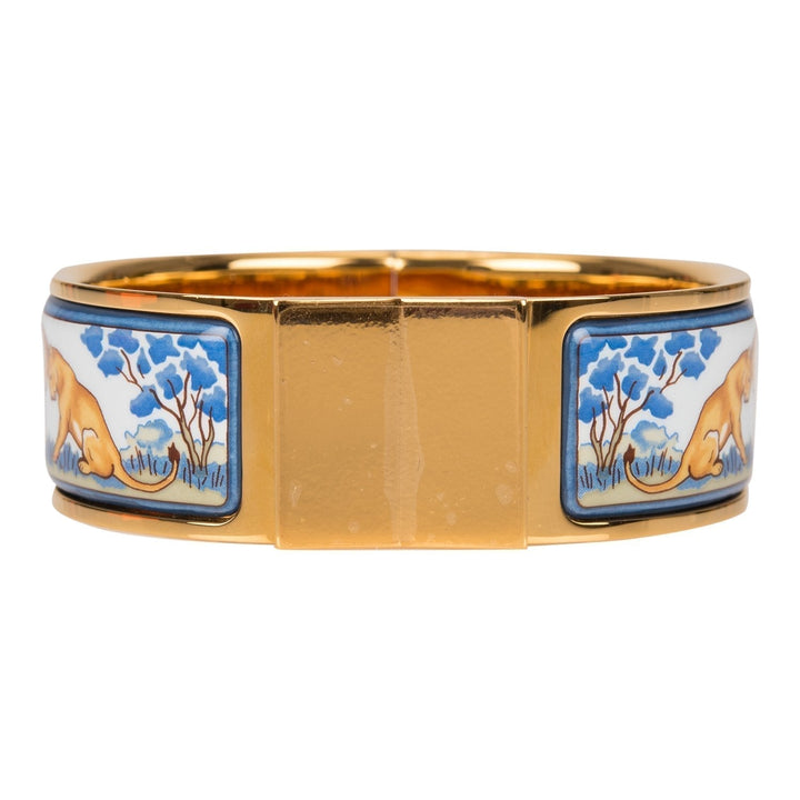 Top quality Hermes "Safari" Loquet Wide Printed Enamel Bracelet PM (65) ( )