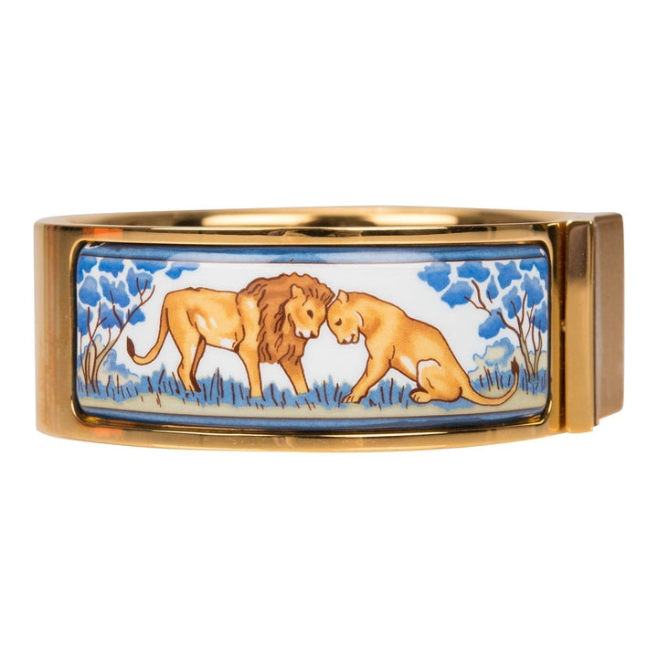 Top quality Hermes "Safari" Loquet Wide Printed Enamel Bracelet PM (65) ( )