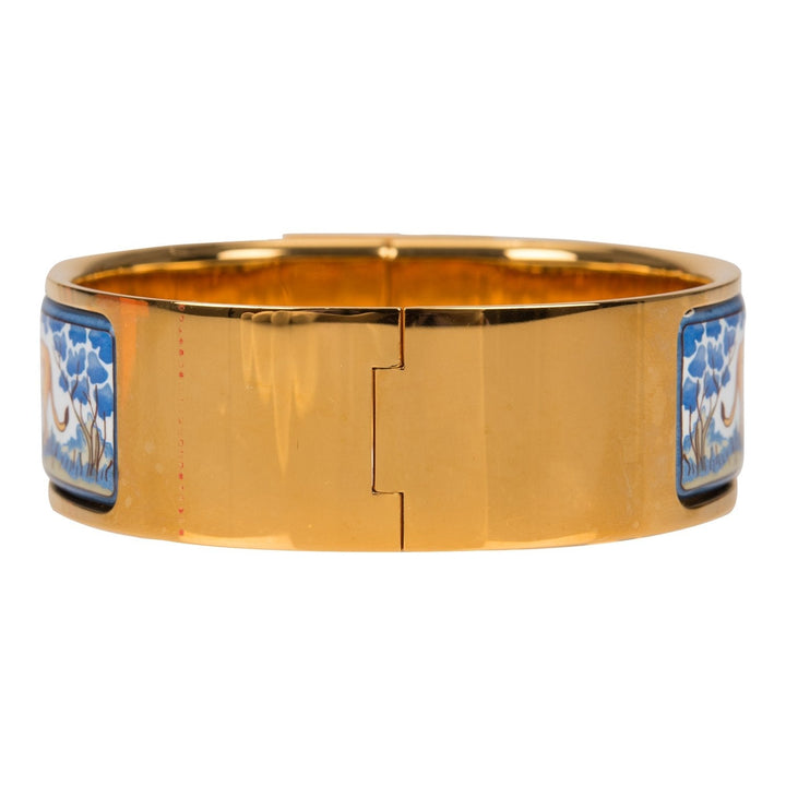 Top quality Hermes "Safari" Loquet Wide Printed Enamel Bracelet PM (65) ( )