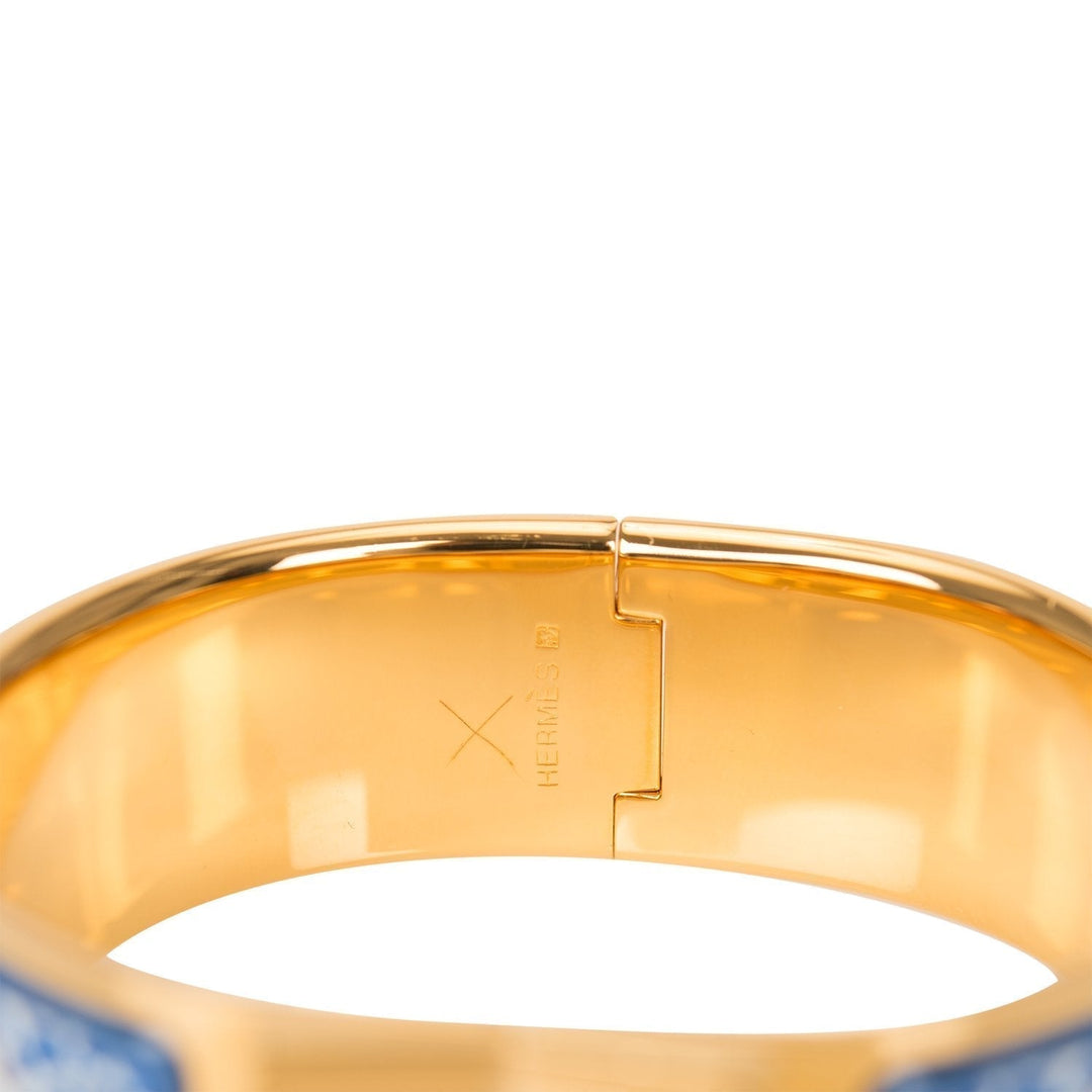 Top quality Hermes "Safari" Loquet Wide Printed Enamel Bracelet PM (65) ( )
