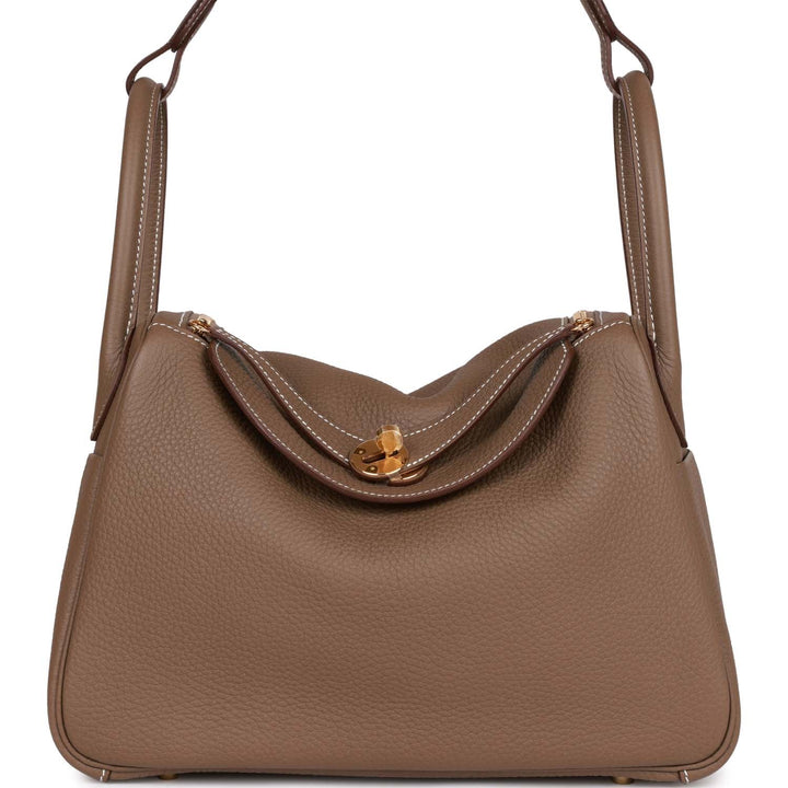 Top quality Hermes Lindy 30 Etoupe Clemence Gold Hardware