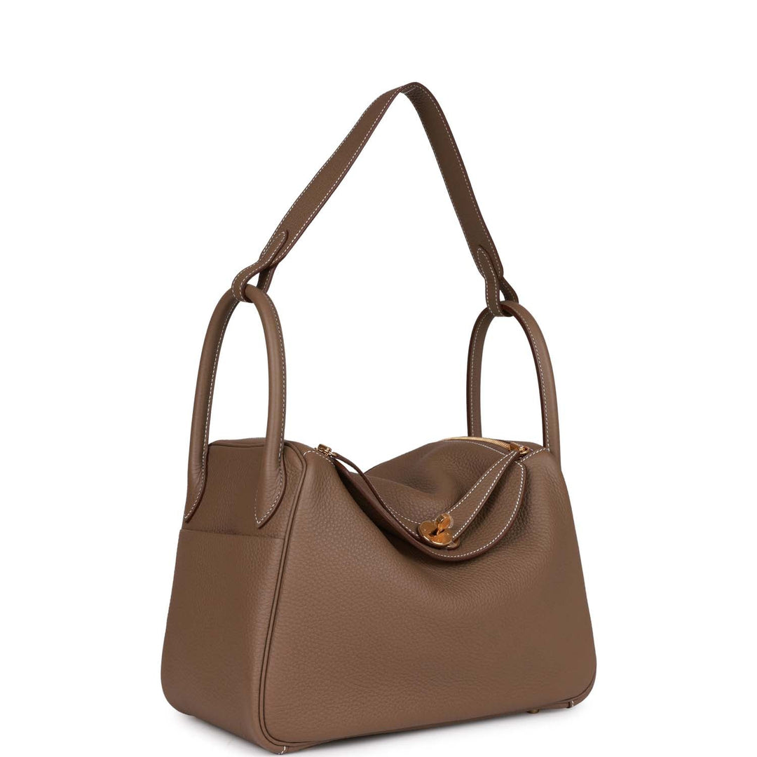 Top quality Hermes Lindy 30 Etoupe Clemence Gold Hardware