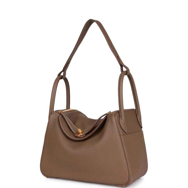 Top quality Hermes Lindy 30 Etoupe Clemence Gold Hardware