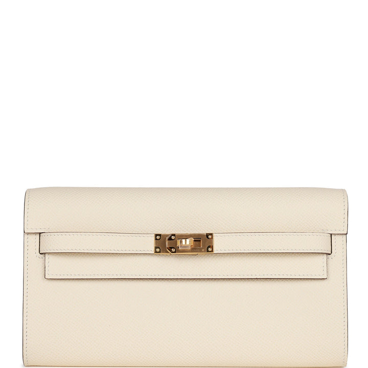 Hermes Kelly Wallet To Go Nata Epsom Gold Hardware