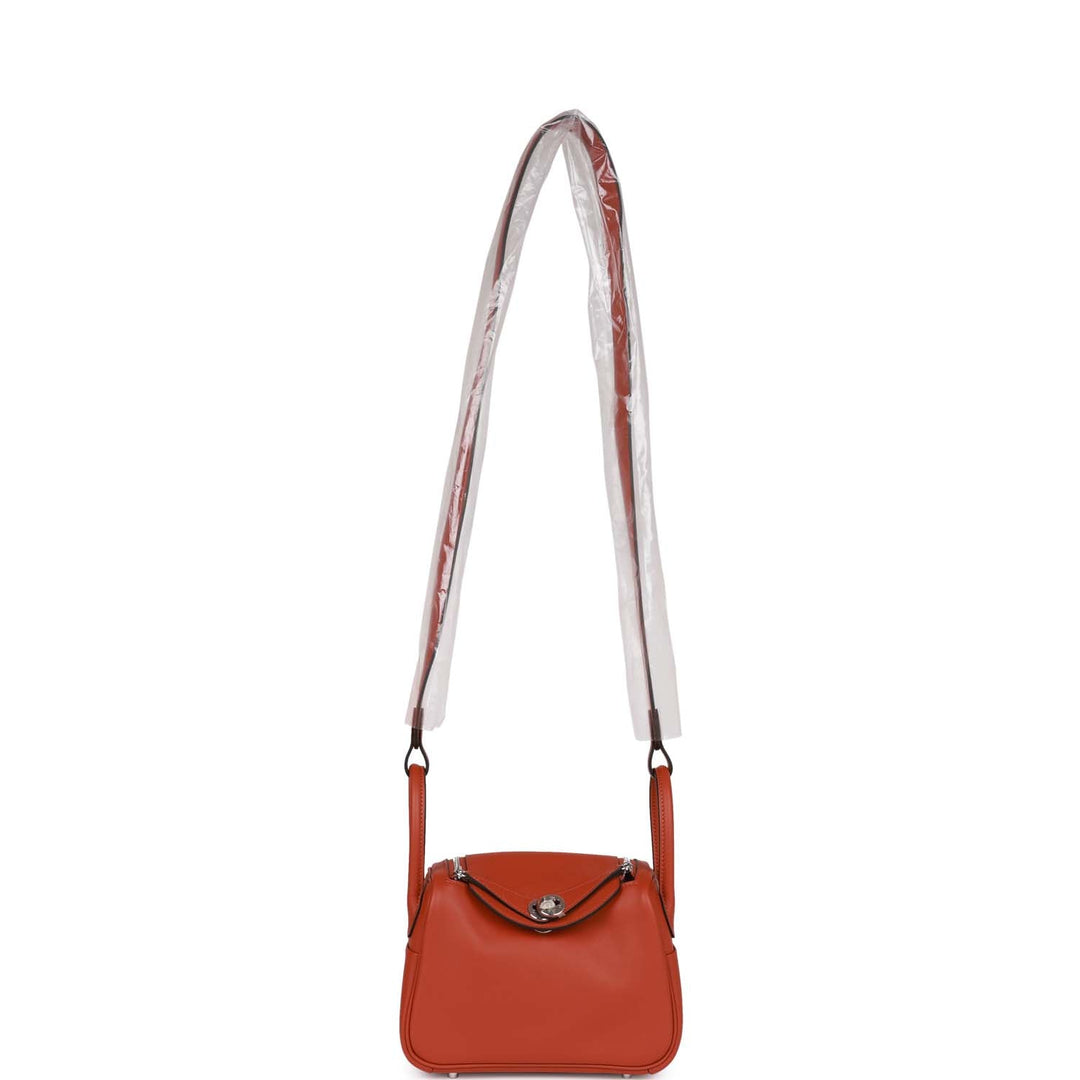 Top quality Hermes Mini Lindy Cuivre Verso Swift Palladium Hardware