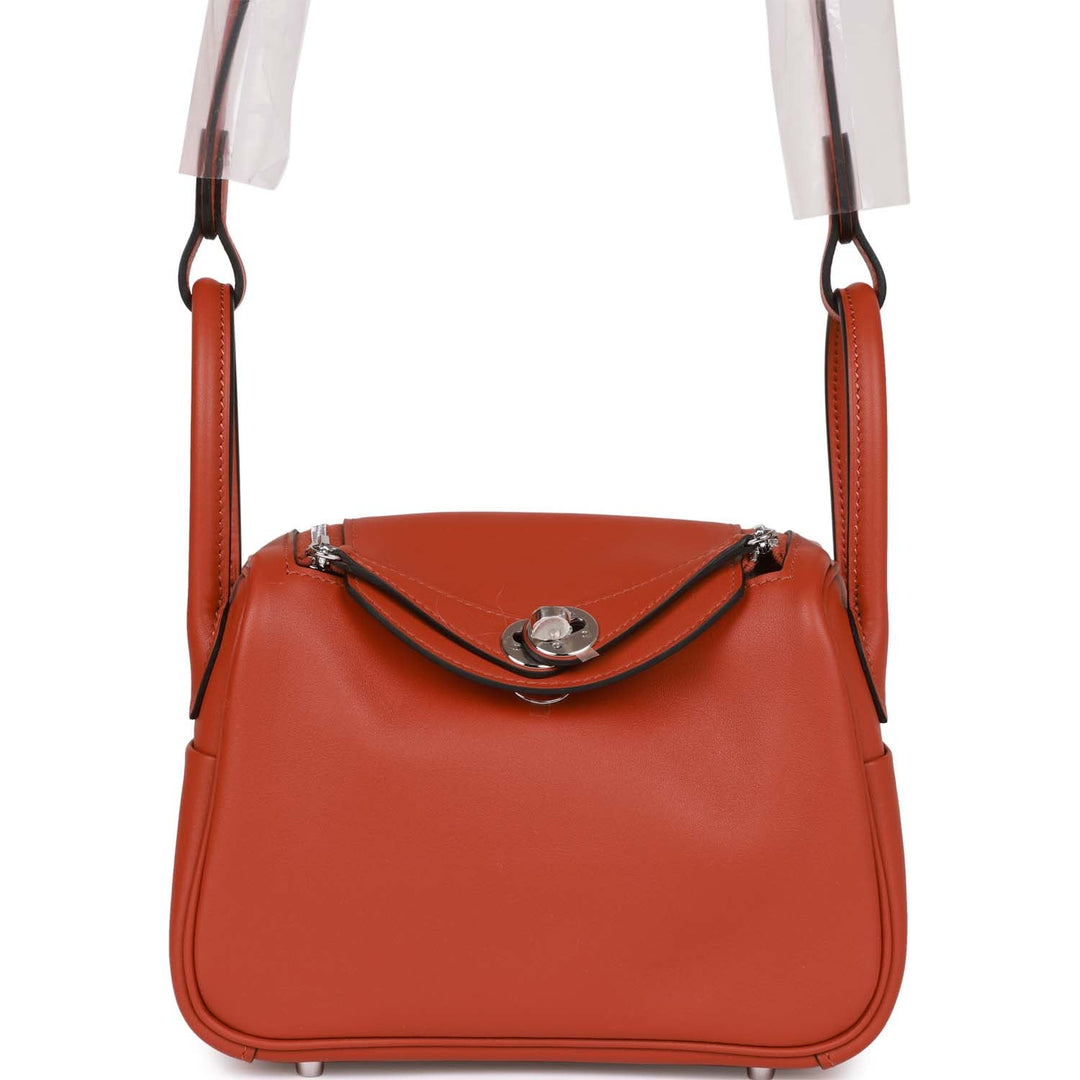Top quality Hermes Mini Lindy Cuivre Verso Swift Palladium Hardware