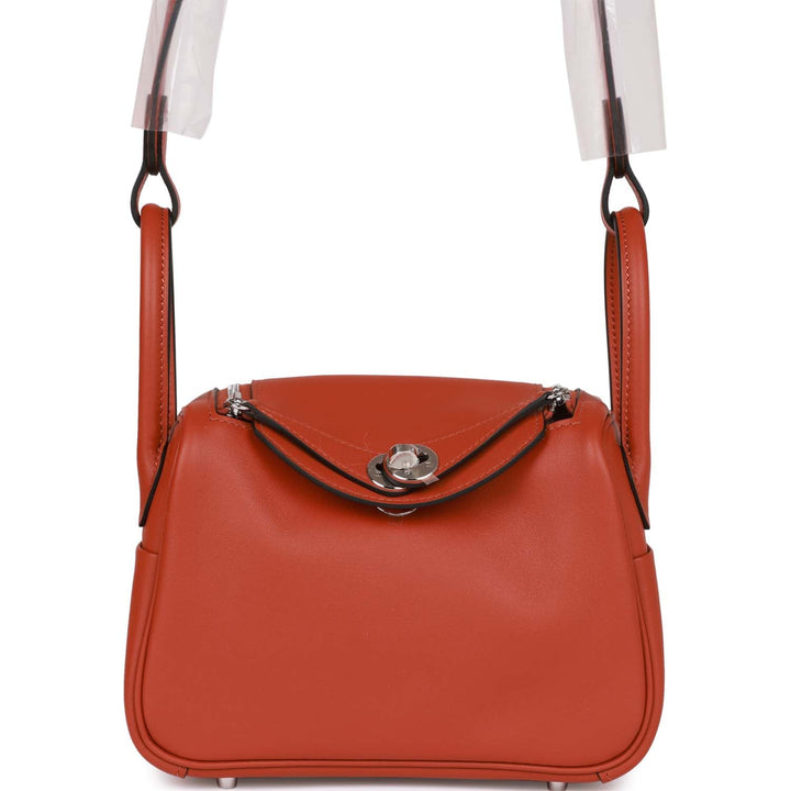 Top quality Hermes Mini Lindy Cuivre Verso Swift Palladium Hardware
