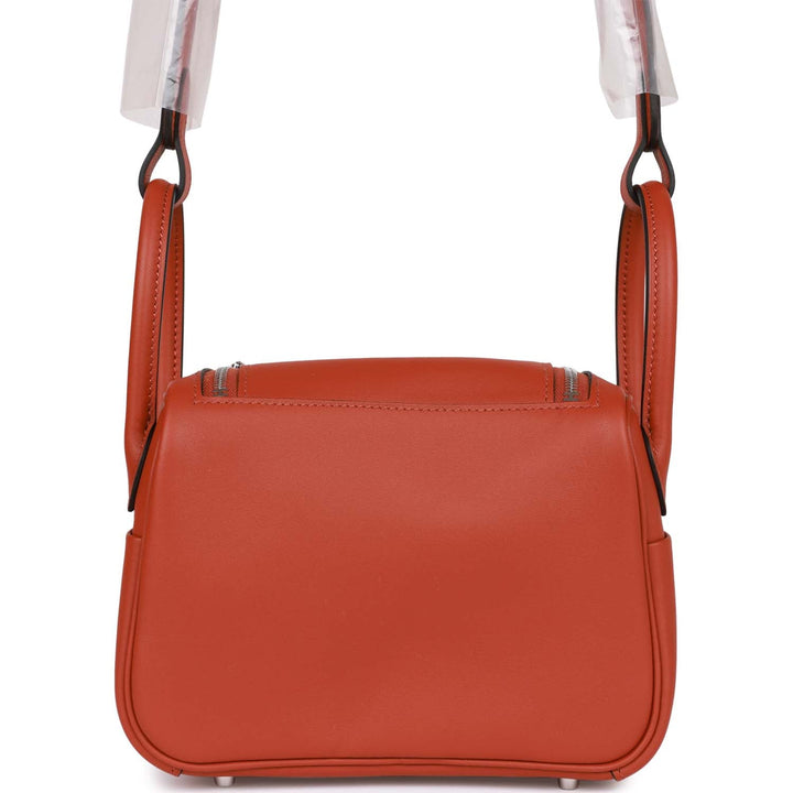 Top quality Hermes Mini Lindy Cuivre Verso Swift Palladium Hardware