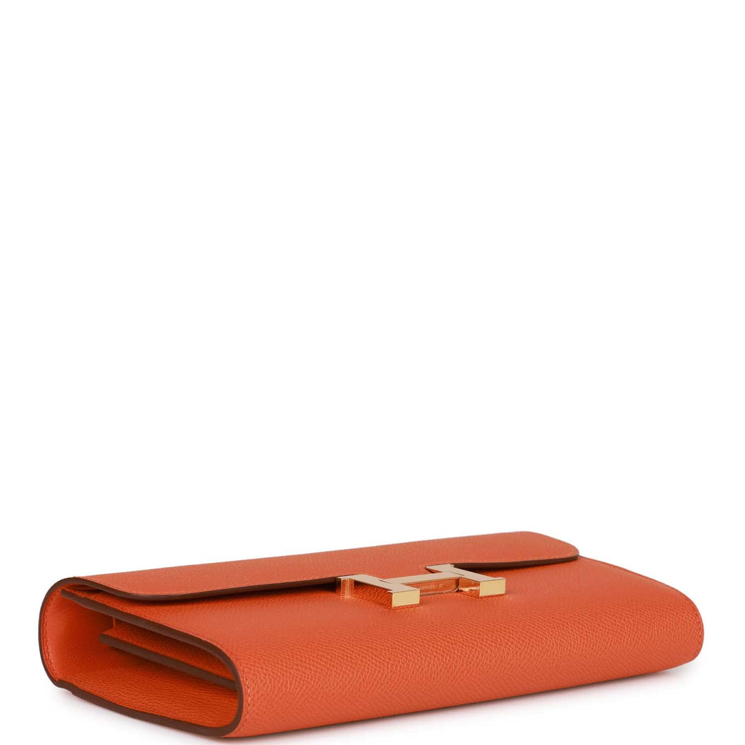 Top quality Hermes Constance Wallet To Go Orange Epsom Gold Hardware