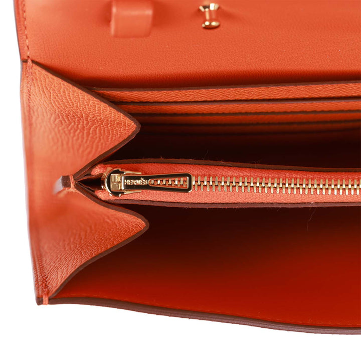 Top quality Hermes Constance Wallet To Go Orange Epsom Gold Hardware