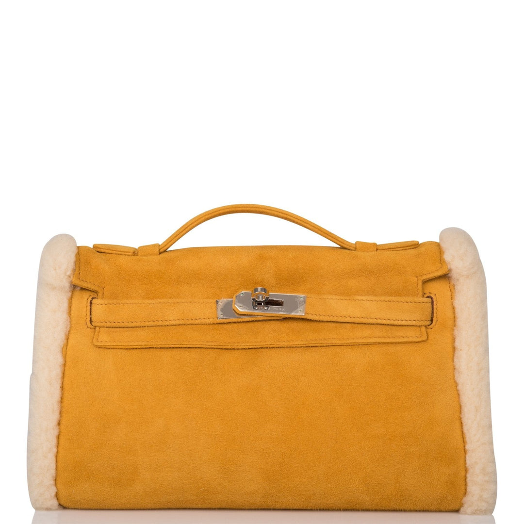 Top quality Hermes Sable Doblis and Shearling Teddy Kelly Muff Palladium Hardware