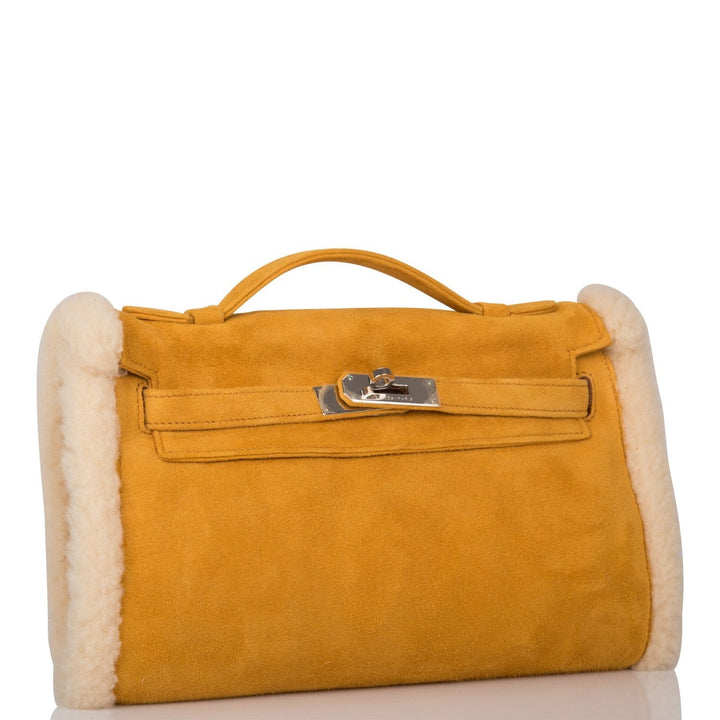 Top quality Hermes Sable Doblis and Shearling Teddy Kelly Muff Palladium Hardware
