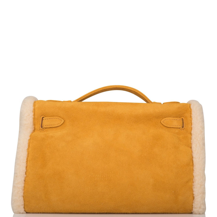 Top quality Hermes Sable Doblis and Shearling Teddy Kelly Muff Palladium Hardware