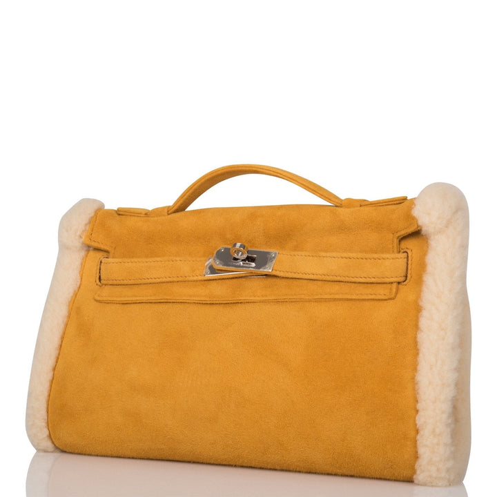 Top quality Hermes Sable Doblis and Shearling Teddy Kelly Muff Palladium Hardware