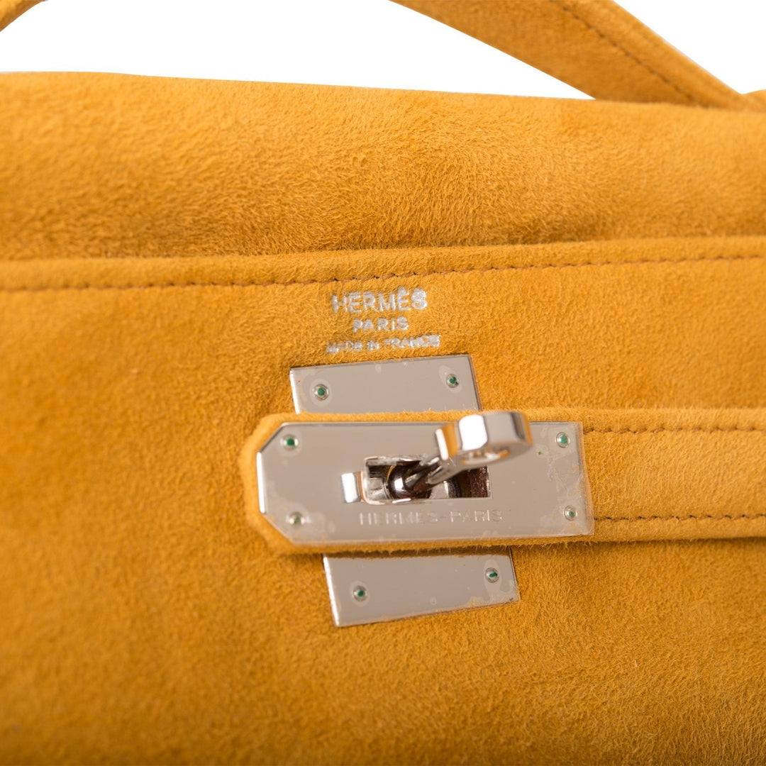 Top quality Hermes Sable Doblis and Shearling Teddy Kelly Muff Palladium Hardware
