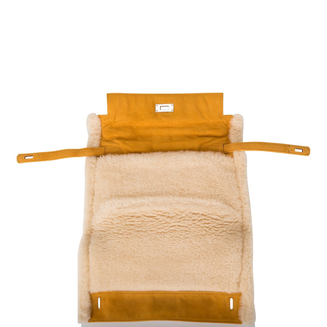 Top quality Hermes Sable Doblis and Shearling Teddy Kelly Muff Palladium Hardware
