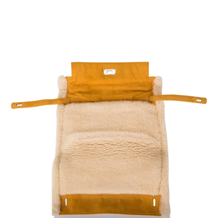 Top quality Hermes Sable Doblis and Shearling Teddy Kelly Muff Palladium Hardware