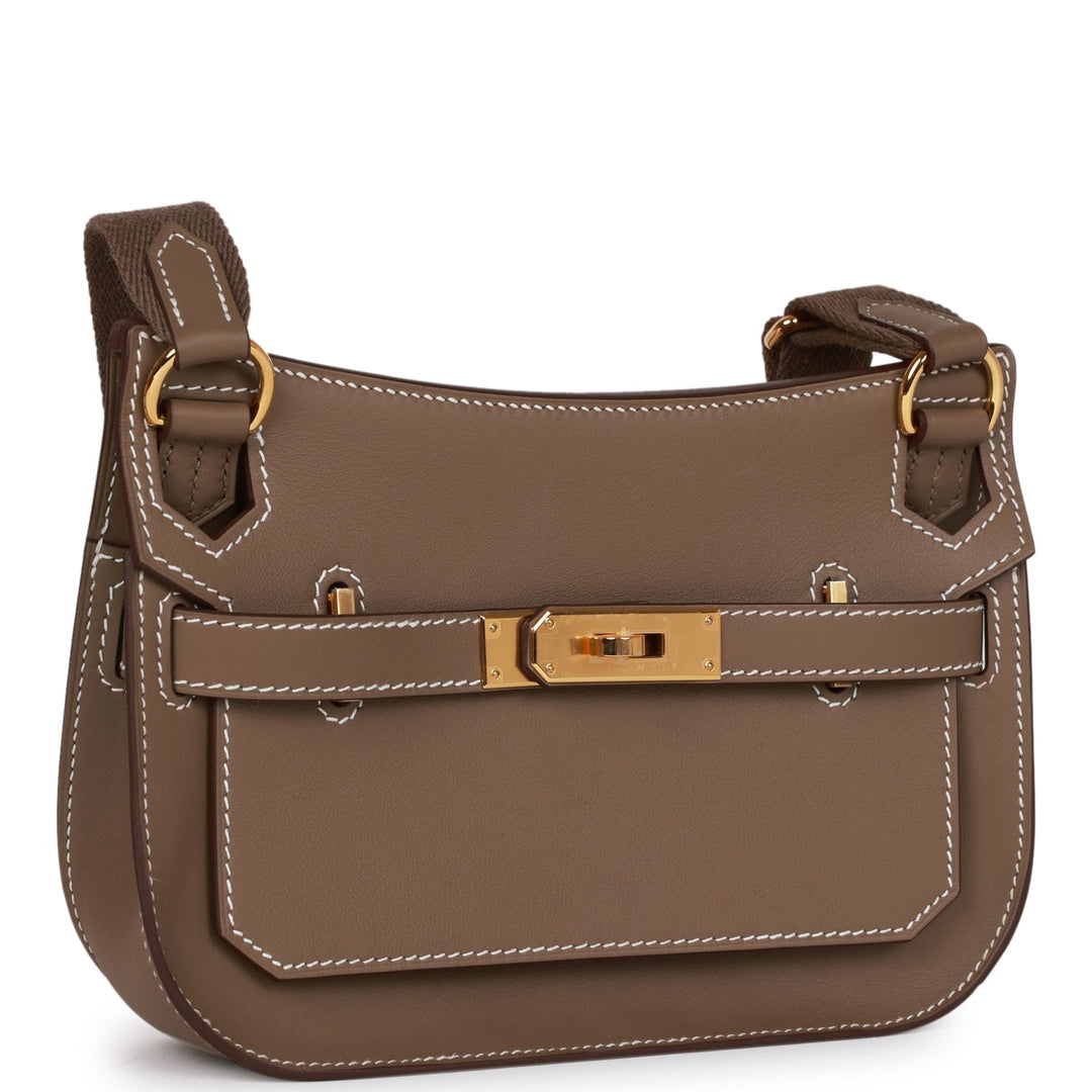 Top quality Hermes Jypsiere Mini Etoupe Swift Gold Hardware