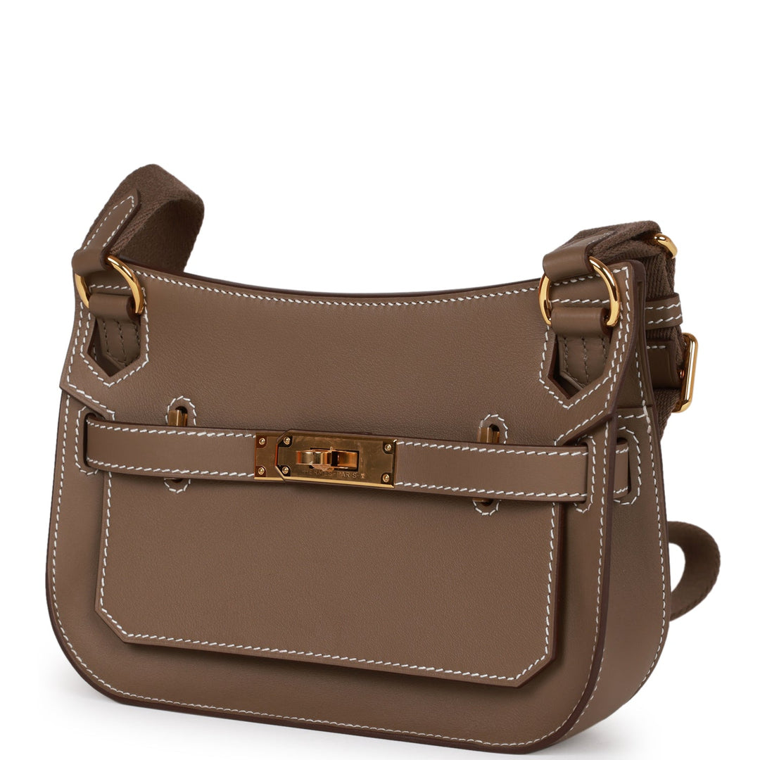 Top quality Hermes Jypsiere Mini Etoupe Swift Gold Hardware